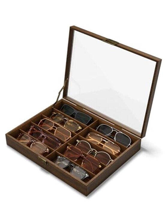 10 Wooden Pattern Sunglass Organizer Multiple Pairs of Eyeglass main image 5